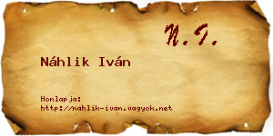 Náhlik Iván névjegykártya