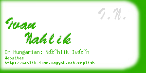 ivan nahlik business card
